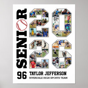 Poster Collage de photos d'équipe de baseball senior 2026