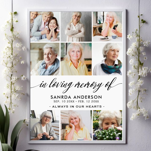 Poster Collage de photos en souvenir affectueux (Créateur téléchargé)