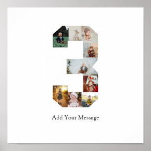 Poster Collage de photos numéro 3 en noir et blanc