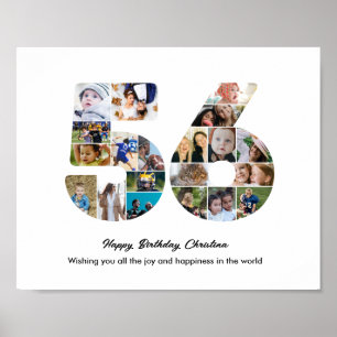 Poster Collage de photos numéro 56 pour la fête des 56 an