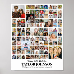 Poster Collage de photos personnalisé 100 photos Grille 1