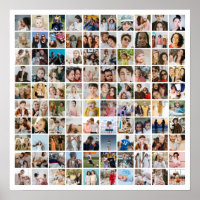 Collage de photos personnalisé 100 photos Grille c