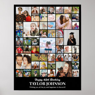 Poster Collage de photos personnalisé 50 images grille 11