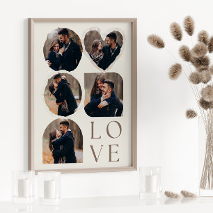 Poster Collage de photos personnalisé élégant et amoureux