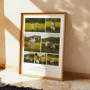 Poster Collage de photos personnalisé pour couple moderne