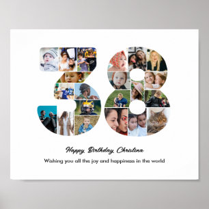 Poster Collage de photos pour le 38e anniversaire