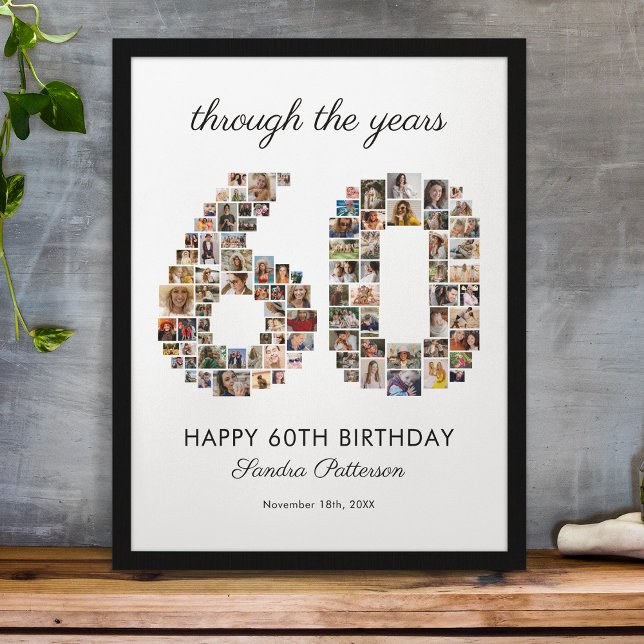 Poster Collage de photos pour les 60 ans d'anniversaire (Créateur téléchargé)