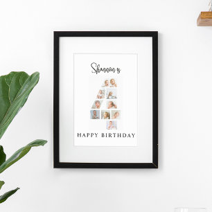 Poster Collage de photos tendance pour un anniversaire de