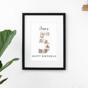 Poster Collage de photos tendance pour un anniversaire de
