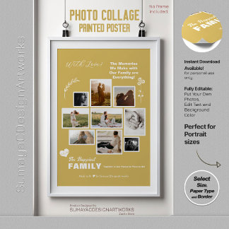 Poster Collage de photos vertical élégant pour les amis d