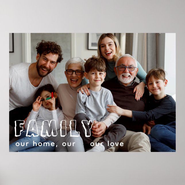 Poster Collage de script familial Chic (Devant)