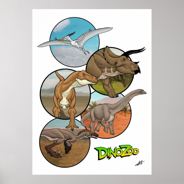 Poster Collage DinoZoo Dinosaur (Devant)