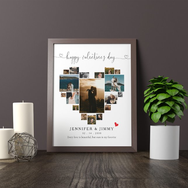 POSTER COLLAGE DU COEUR HEUREUSE SAINTE-VALENTIN (Créateur téléchargé)