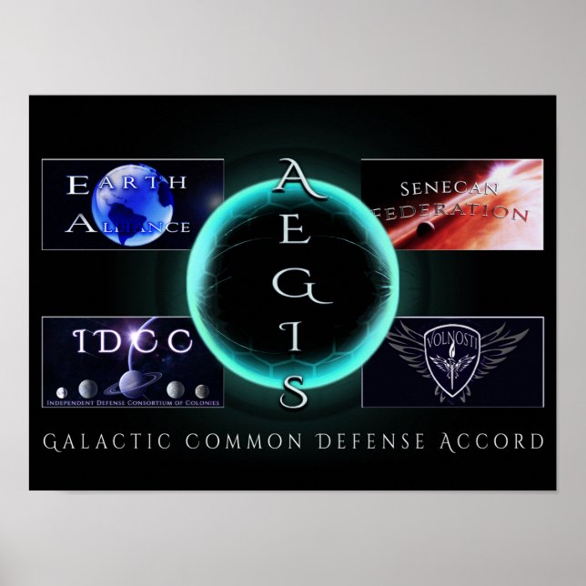 Poster Collage du logo AEGIS (16x12) (Devant)