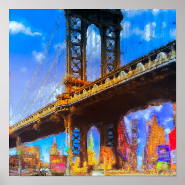 Poster collage du pont de Manhattan (Devant)