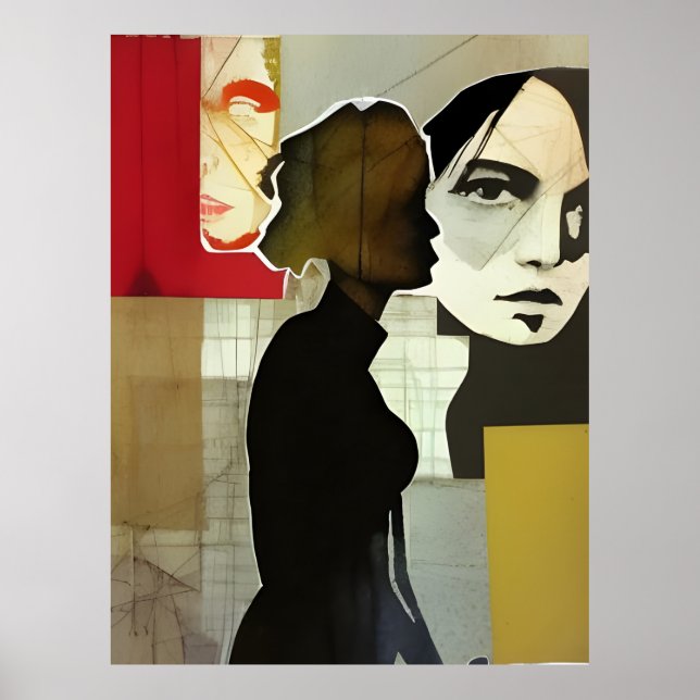 Poster Collage figuratif Médias mixtes (Devant)