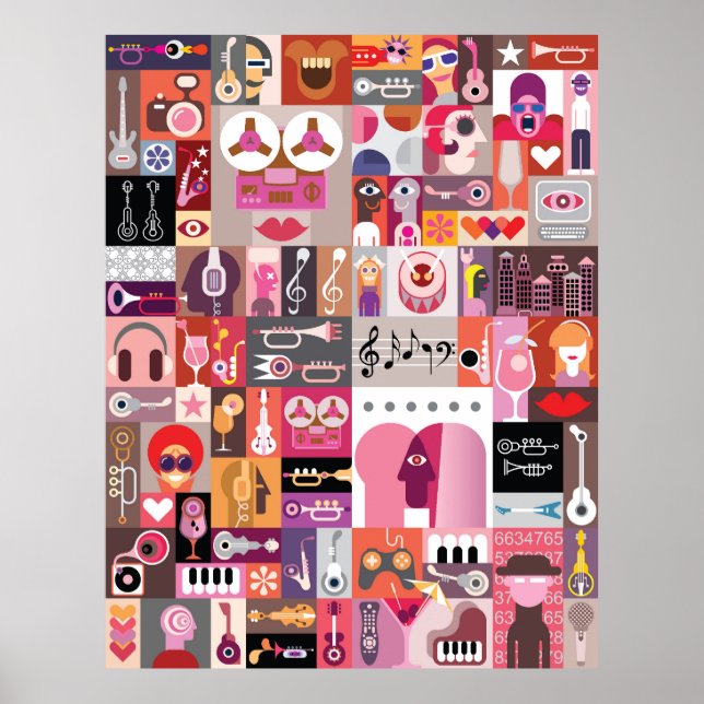 Poster Collage graphique (Devant)