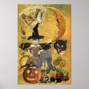 Poster collage Halloween vintage