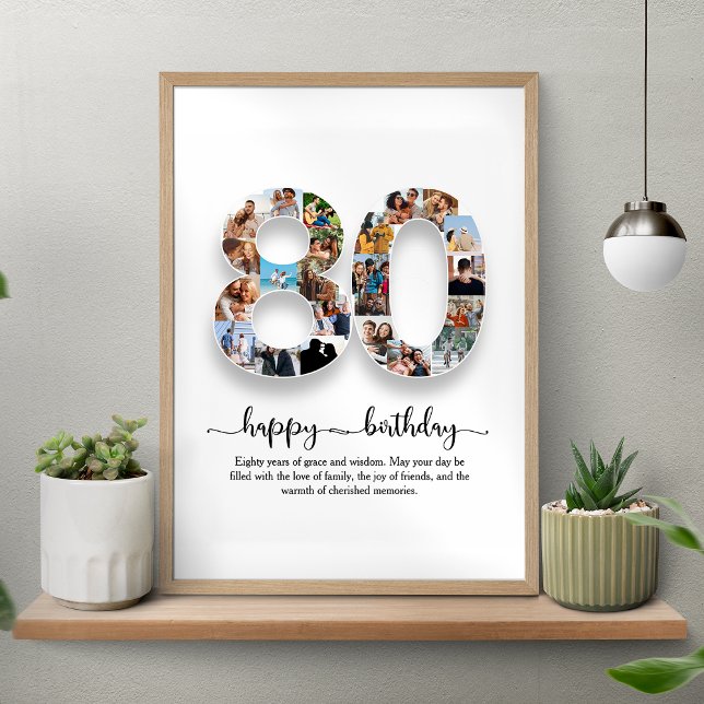 Poster collage personnalisé 80e anniversaire (Créateur téléchargé)