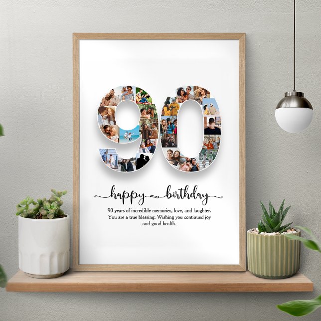 Poster collage personnalisé 90e anniversaire (Créateur téléchargé)
