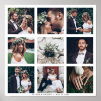Collage personnalisé 9 Mariage Carré photo