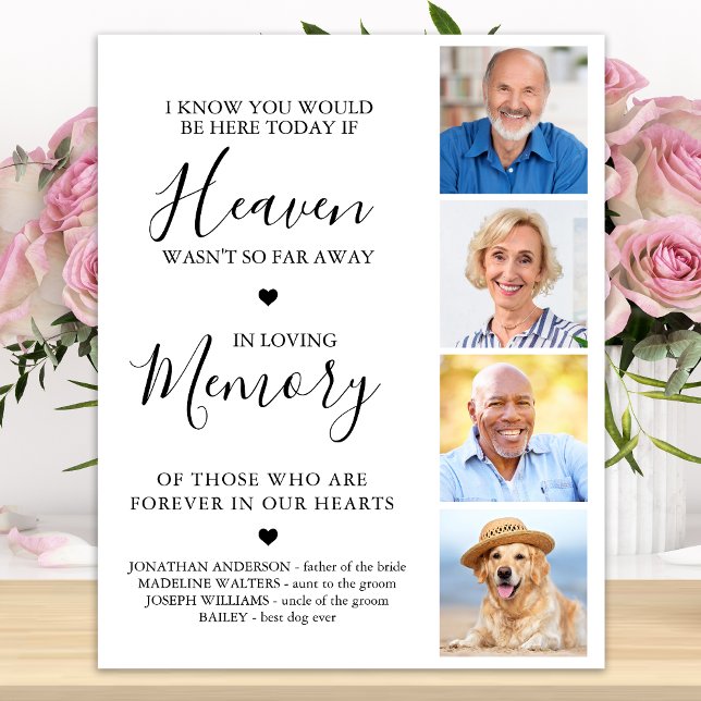 Poster Collage personnalisé de 4 photos Ciel Mariage Mémo (Créateur téléchargé)