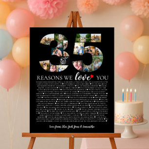 Poster collage photo 35 raisons pour lesquelles nous vous