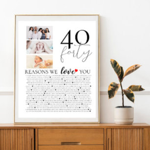 Poster collage photo 40 Raisons pour lesquelles je t'aime