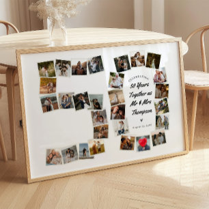 Poster Collage photo 50 ans 50e Anniversaire