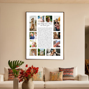 Poster collage photo de 60 raisons pour lesquelles nous v