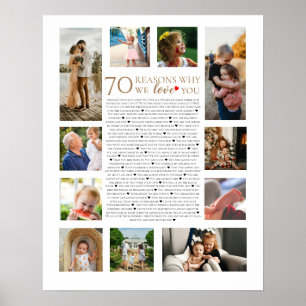 Poster collage photo de 70 raisons pour lesquelles nous v