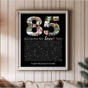 Poster collage photo de 85 raisons pour lesquelles nous v