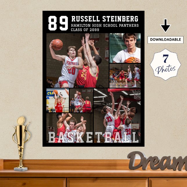 Poster Collage photo de basket-ball 7 (Créateur téléchargé)
