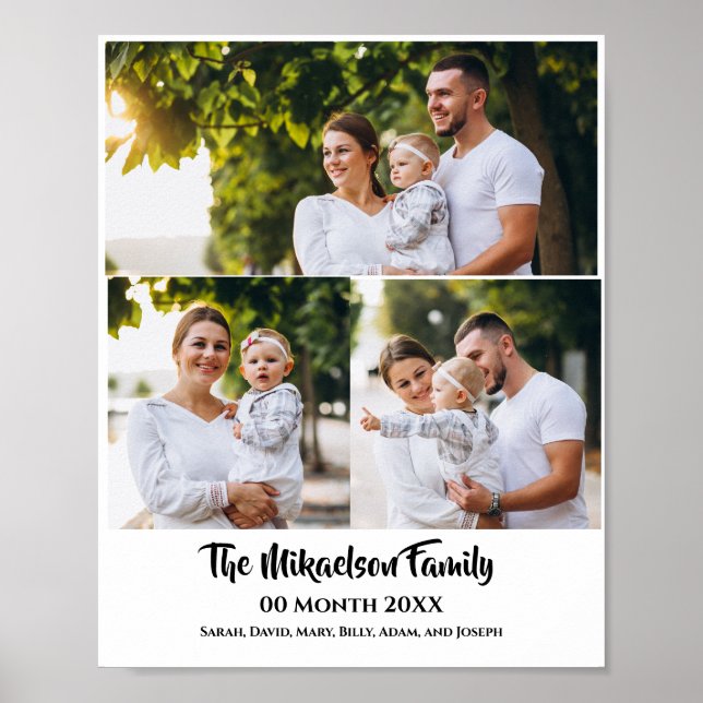 Poster Collage photo de famille personnalisée 3 (Devant)