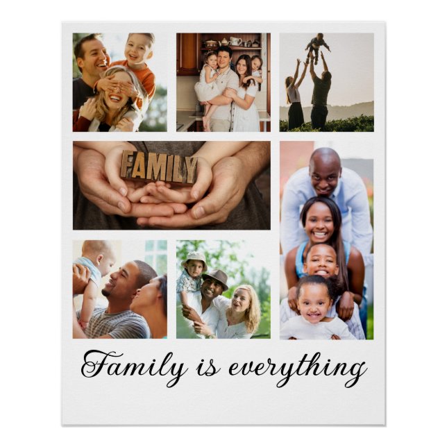 Poster Collage photo de famille Réunion cadeau parfait (Devant)