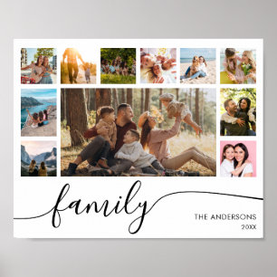 Poster Collage photo de famille simple et moderne