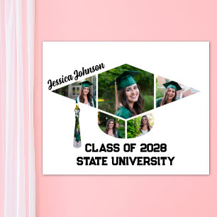 Poster Collage photo de forme de casquette de graduation 