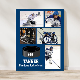Poster Collage photo de hockey personnalisé Nom de l'équi