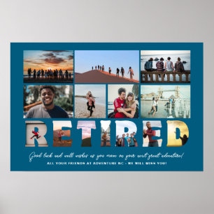 Poster Collage photo de la caisse de retraite du travaill