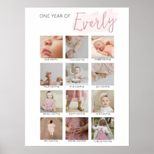 Poster Collage photo de la première année pour bébés