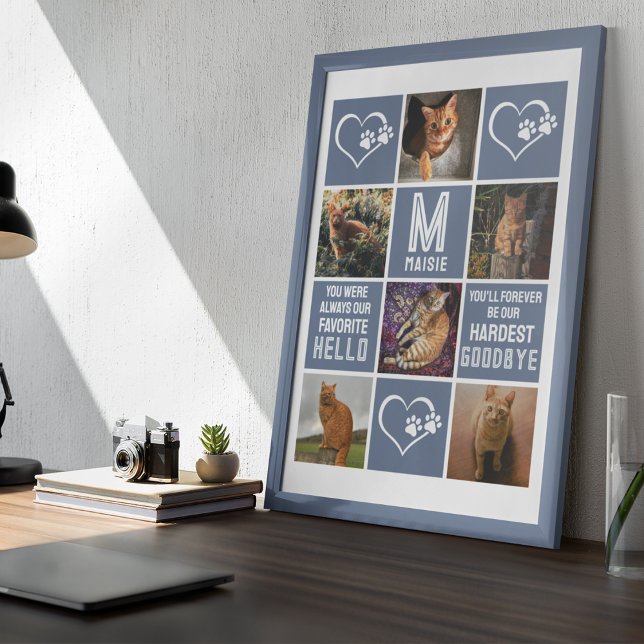 Poster Collage photo de mémorial de chat de compagnie  (Créateur téléchargé)