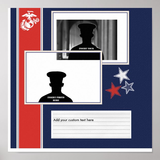 Poster Collage photo du Corps des Marines (Devant)