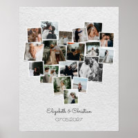 Collage photo en forme de coeur Mariage romantique