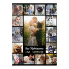 Collage Photo Famille 15 Photos + Nom Black Easy