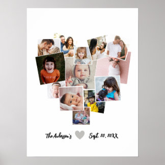 Poster Collage photo Love Heart