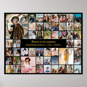Poster Collage photo mémorial 50 photos En souvenir affec