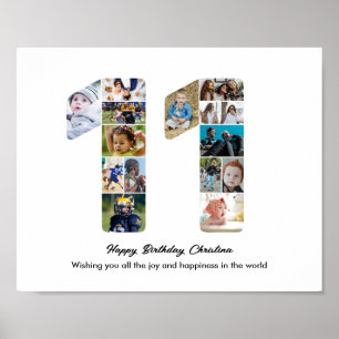 Poster Collage photo numéro 11 pour fête d'anniversaire 1