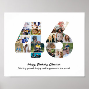 Poster Collage photo numéro 46 pour fête d'anniversaire 4
