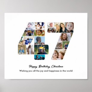 Poster Collage photo numéro 47 pour la fête des 47 ans