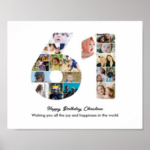 Poster Collage photo numéro 61 pour la 61e fête d'anniver